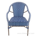 French Blue Bistro Rattan Restaurant Outdoor Chairs